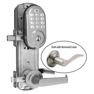 Yale Z-Wave Assure Interconnected Lockset with Push Button Deadbolt, Norwood Lever, Right Handed, Satin Nickel